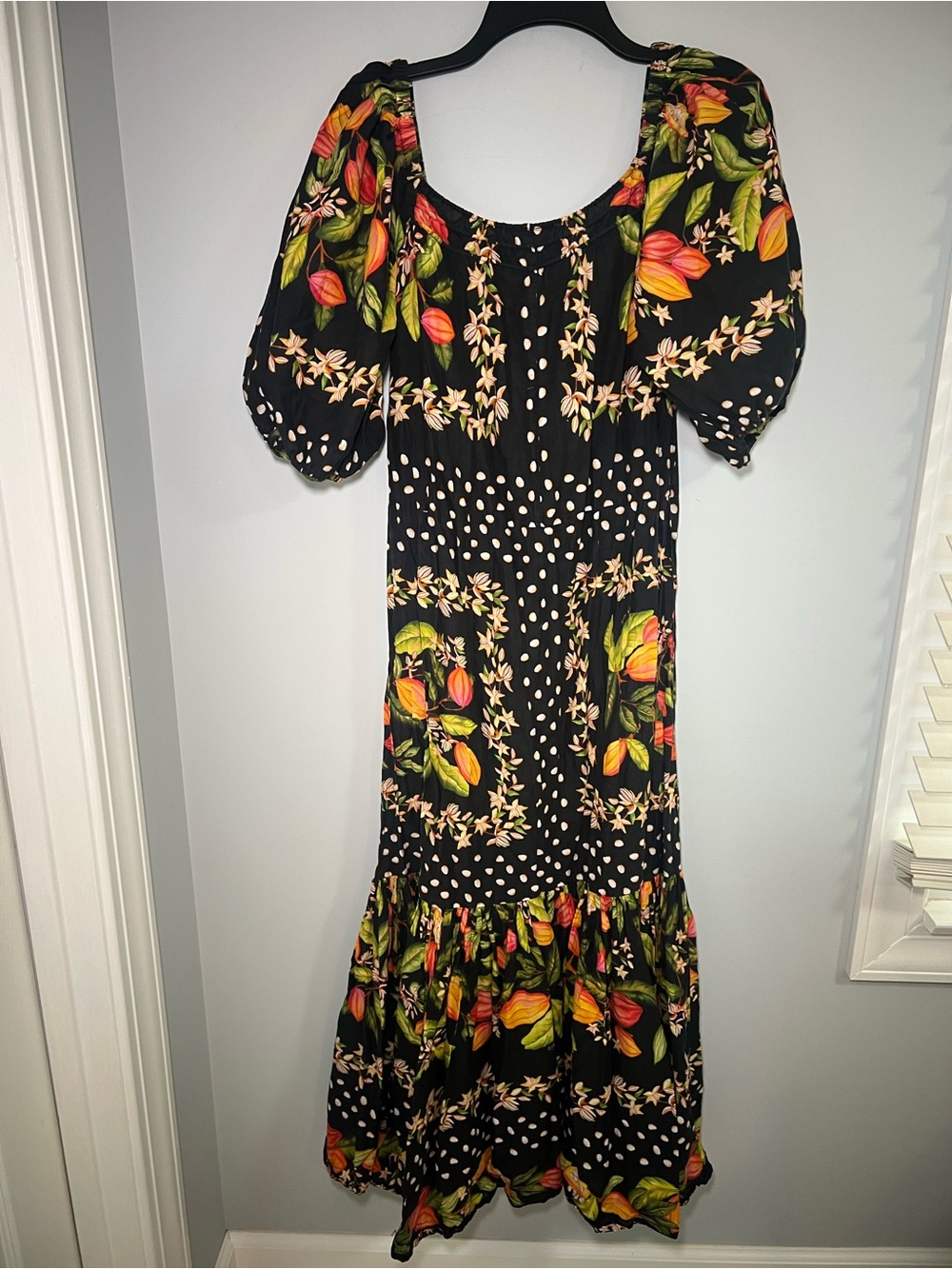 Farm Rio Cocoa Paradise Square Neck Maxi Dress Size S - Picture 7 of 13